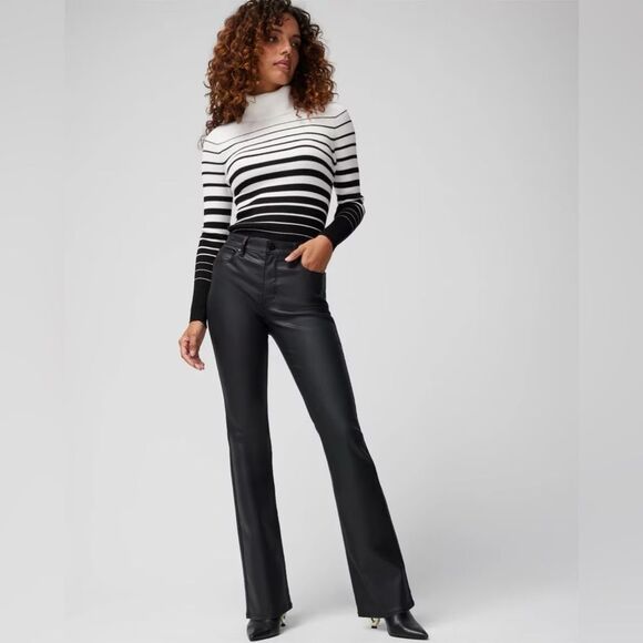 WHBM Coated Slim Bootcut High Rise Jeans - Picture 1 of 16